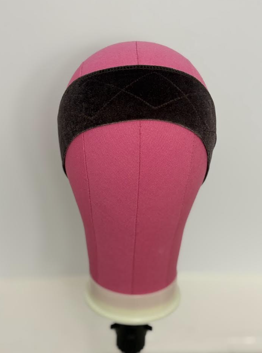 BROWN VELVET VELCRO WIG GRIP