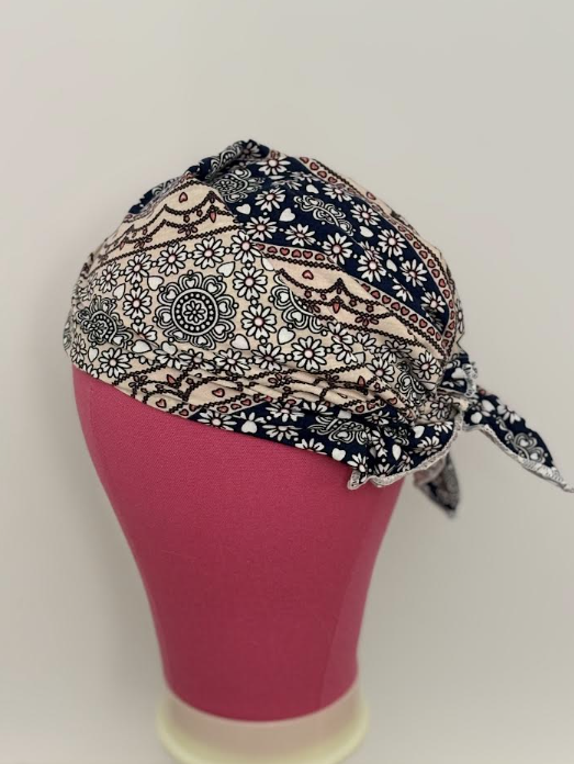 SOFT POLYESTER PRINTED TURBAN WITH TIE
