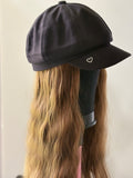 BLACK PAPERBOY HAT/ SYNTHETIC HAIR