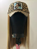 ANIMAL PRINT SLIDE ADJUSTABLE BASEBALL CAP/SYNTHETIC HAIR