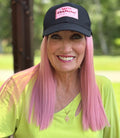 BLACK VELCRO ADJUSTABLE BASEBALL CAP/ SYNTHETIC HAIR
