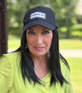 BLACK VELCRO ADJUSTABLE BASEBALL CAP/ SYNTHETIC HAIR