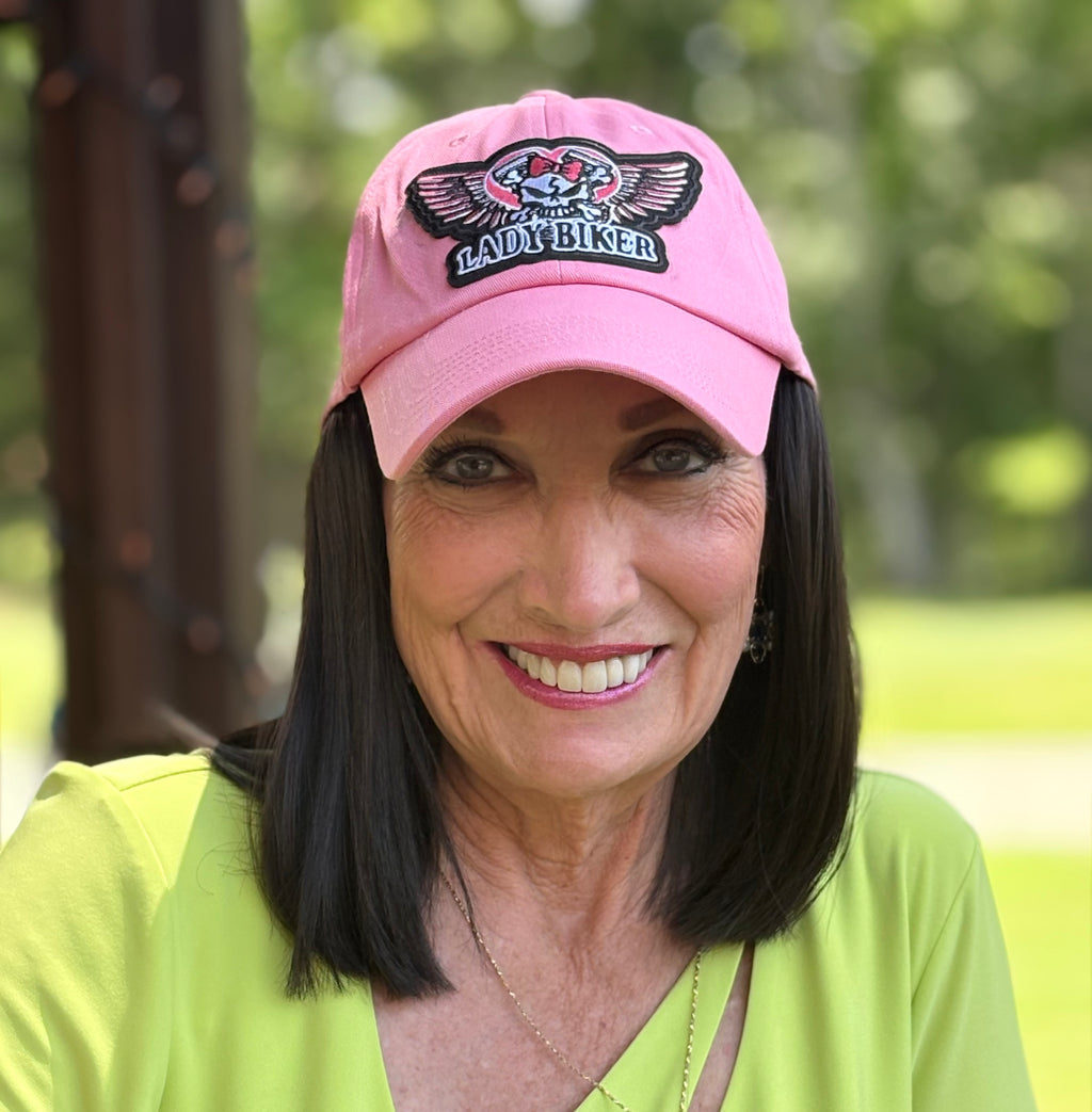 PINK VELCRO ADJUSTABLE BASEBALL CAP/ SYNTHETIC HAIR