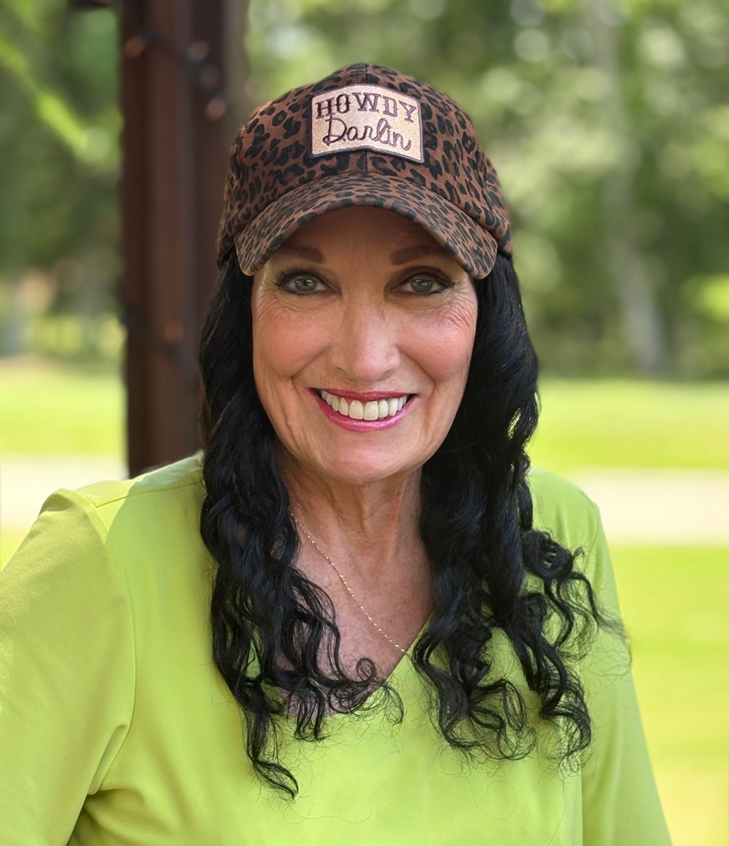 ANIMAL PRINT VELCRO ADJUSTABLE BASEBALL CAP/ SYNTHETIC HAIR