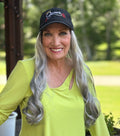 BLACK VELCRO ADJUSTABLE BASEBALL CAP/ SYNTHETIC HAIR