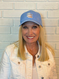 PERRYWINKLE VELCRO ADJUSTABLE BASEBALL CAP/ SYNTHETIC HAIR