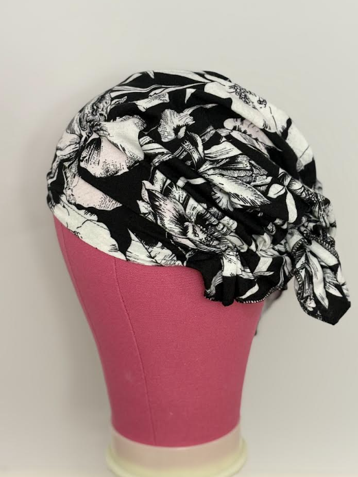 SOFT POLYESTER PRINTED TURBAN WITH TIE