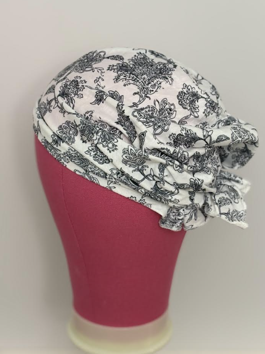 SOFT POLYESTER PRINTED TURBAN WITH TIE